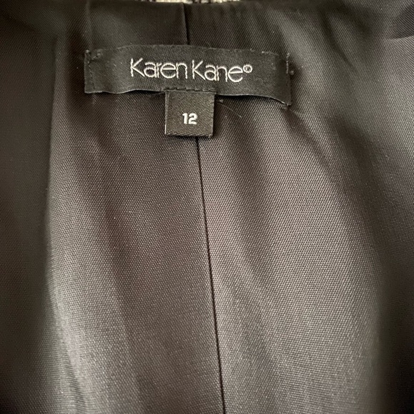 Karen Kane Black & White Plaid Wool Blend Jacket Blazer Size 12 - Picture 8 of 10